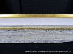 DARK DRIFTWOOD STYLE & PAINTED GOLD, W/ LINEN INLAY, WOODEN FRAME 35 X 47