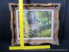 GARDEN SCENE W/ SWAN 24 X 28