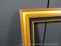 GOLD PAINTED, W/ BLACK VELVET INLAY, CARVED WOODEN FRAME 16 X 26