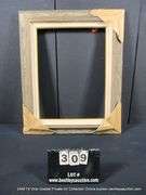 DARK DRIFTWOOD STYLE, W/ LINEN & GOLD INLAY, WOODEN FRAME 27 X 33