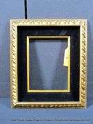 BRONZE PAINTED, CARVED ORNATE, W/ BLACK VELVET INLAY, WOODEN FRAME 11 X 13