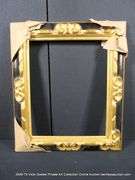 BLACK & GOLD PAINTED, CARVED ORNATE WOODEN FRAME 23 X 27