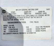 1997  CHEVROLET  EXPRESS  2500 (3/4 TON)  CARGO VAN  UNKNOWN