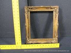 GOLD PAINTED, CARVED ORNATE WOODEN FRAME 13 X 15