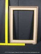 LIGHT DRIFTWOOD STYLE, W/ THICK LINEN & GOLD PAINTED INLAY, CARVED WOODEN FRAME 24 X 32
