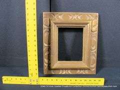 GOLD PAINTED, CARVED WOODEN FRAME 13 X 15