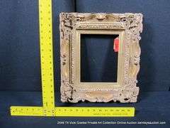 GOLD PAINTED, CARVED ORNATE WOODEN FRAME 15 X 17