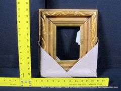 GOLD PAINTED, CARVED ORNATE, WOODEN FRAME 11 X 13