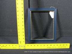 NAVY BLUE PAINTED, W/ THIN SILVER PAINTED INLAY, WOODEN FRAME 10 X 12