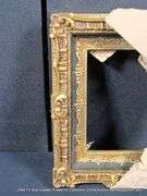 GOLD & BLACK PAINTED, CARVED ORNATE WOODEN FRAME 9 X 11