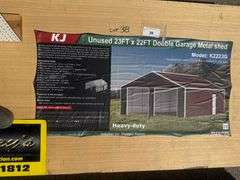 2025 KJ DOUBLE GARAGE METAL SHED MODEL: K2223G, 23' X 22'