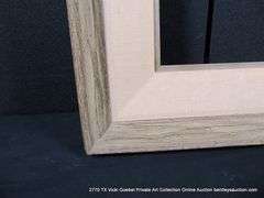 DRIFTWOOD STYLE, W/ THICK LINEN INLAY CARVED WOODEN FRAME 26 X 32