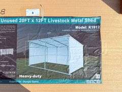 2025 KJ LIVESTOCK METAL SHED MODEL: K1912, 20' X 20'