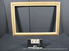 DRIFTWOOD STYLE, W/ LINEN INLAY, CARVED WOODEN FRAME 30 X 42
