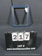 NAVY BLUE PAINTED, W/ THIN SILVER PAINTED INLAY, WOODEN FRAME 10 X 12