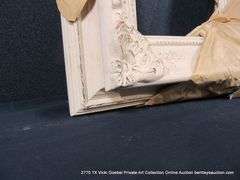 WHITE PAINTED, CARVED ORNATE WOODEN FRAME 16 X 18