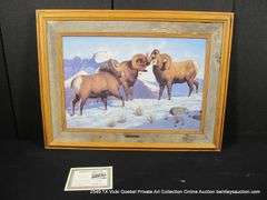FRAMED LIMITED EDITION REPRODUCTION LITHOGRAPH - TOM MANSANAREZ - 1998 - L.E. 12/95 "MEETING THE CHA