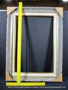 DARK DRIFTWOOD STYLE & PAINTED GOLD, W/ LINEN INLAY, WOODEN FRAME 35 X 47