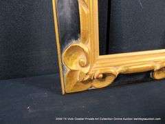 GOLD & BLACK PAINTED, CARVED ORNATE WOODEN FRAME 22 X 26