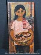 NATIVE AMERICAN GIRL W/ FISH