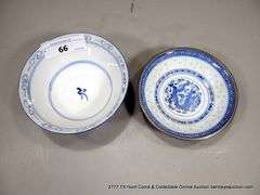 LOT: 2 CERAMIC ORIENTAL BOWLS, 1 IS A DRAGON CERAMIC/METAL