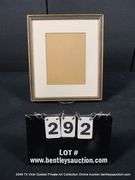 NAVY & GOLD/BRONZE PAINTED, CARVED WOODEN FRAME - W/ GLASS & CARDBOARD BACK 13 X 15