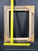 DARK DRIFTWOOD STYLE, W/ LINEN & GOLD INLAY, WOODEN FRAME 27 X 33
