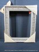 SILVER PAINTED, CARVED ORNATE WOODEN FRAME 23 X 27