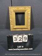 GOLD PAINTED, CARVED WOODEN FRAME 13 X 15