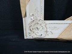 WHITE PAINTED, CARVED ORNATE WOODEN FRAME 16 X 18