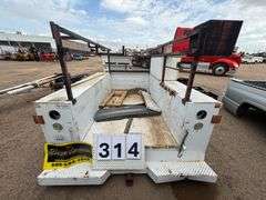 CLARK UTILITY TRUCK BED - FADED/RUST PAINT AND NORMAL WEAR & TEAR ON BODY - WHITE