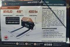 2025 WOLVERINE PALLET FORK HYDRAULIC ADJUSTABLE - FOR SKID LOADER MODEL: PFA-11-3300G,
