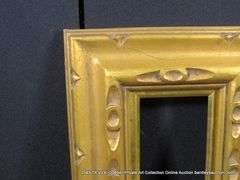 GOLD PAINTED, CARVED WOODEN FRAME 13 X 15