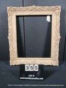 BEIGE-WASHED, CARVED ORNATE WOODEN FRAME 25 X 29
