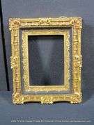GOLD & BLACK PAINTED, CARVED ORNATE WOODEN FRAME 9 X 11