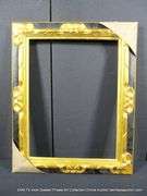 BLACK & GOLD PAINTED, CARVED ORNATE WOODEN FRAME 25 X 29
