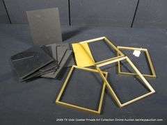 LOT 4 - GOLD METAL FRAMES, W/ BLACK STANDS 9 X 11