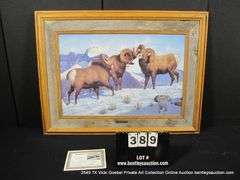 FRAMED LIMITED EDITION REPRODUCTION LITHOGRAPH - TOM MANSANAREZ - 1998 - L.E. 12/95 "MEETING THE CHA