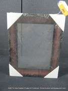 RED & BLACK STAINED, WOODEN FRAME - (WRAPPED IN TIGHT PLASTIC) 13 X 15