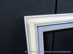 CREAM & BLUE/GRAY PAINTED, CARVED WOODEN FRAME 17 X 21