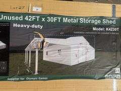 2025 KJ METAL STORAGE SHED MODEL: K4230T, 42' X 30'