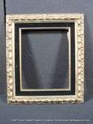 SILVER PAINTED, W/ BLACK VELVET INLAY, CARVED WOODEN FRAME 13 X 15
