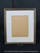 NAVY & GOLD/BRONZE PAINTED, CARVED WOODEN FRAME - W/ GLASS & CARDBOARD BACK 13 X 15
