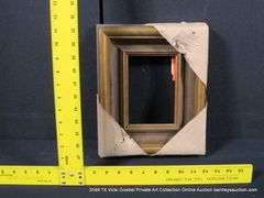 GOLD & BLACK PAINTED, CARVED WOODEN FRAME 10 X 12