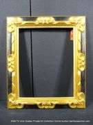 GOLD & BLACK PAINTED, CARVED ORNATE WOODEN FRAME 23 X 27