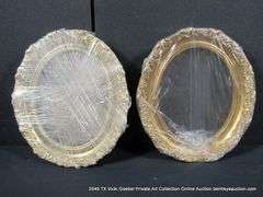 CIRCULAR GOLD PAINTED, CARVED ORNATE WOODEN FRAME 11 X 13