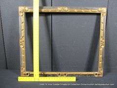 BLACK & BRONZE PAINTED, CARVED ORNATE WOODEN FRAME 28 X 34