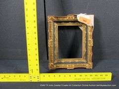 GOLD & BLACK PAINTED CARVED ORNATE WOODEN FRAME 10 X 12
