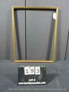 GOLD & GREEN PAINTED, CARVED WOODEN FRAME 21 X 28