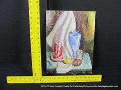 CANDLE, VASE, LEMON STILL LIFE